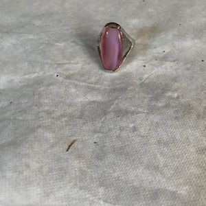 Pink long stone ring